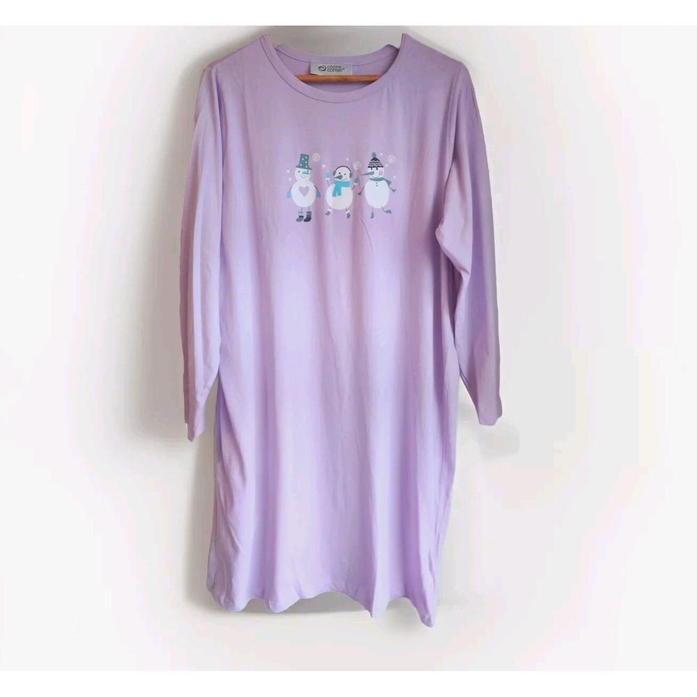 Cozze Corner Women's Nightgowns Sleepwear  Snowmen Print Size OS